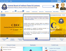 Tablet Screenshot of cbec.gov.in